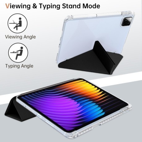Чехол-книжка Clear Acrylic Demation Leather для Xiaomi Pad 7 / 7 Pro - черный