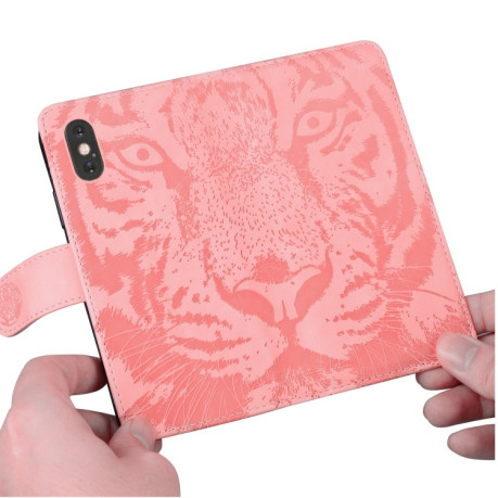 Чохол-книга Tiger Embossing для Xiaomi Mi Note 10/10 Pro - рожевий