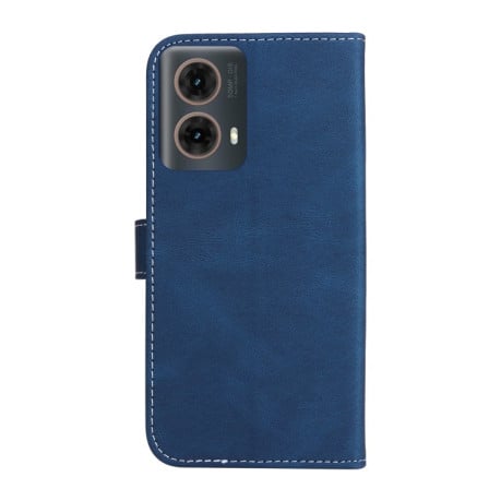 Протиударний чохол Three Color Splicing Leather на Motorola Moto G85 - синій