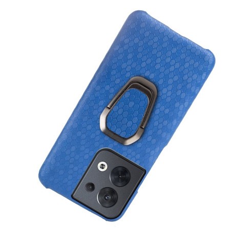 Противоударный чехол Honeycomb Ring Holder для OPPO Reno 8 5G - синий