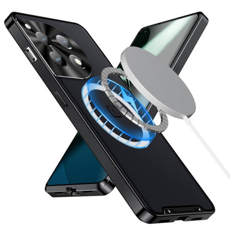 Противоударный чехол Frosted Meta (MagSafe) для OnePlus 12 - черный