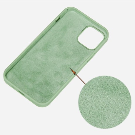 Чехол Solid Color Liquid Silicone на  iPhone 14 Pro - темно-зеленый