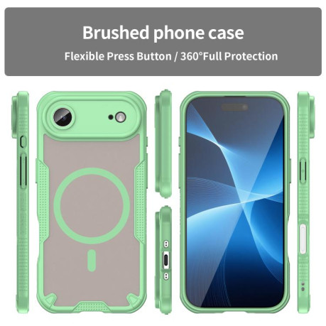 Противоударный чехол Armor Glaze MagSafe Magnetic для iPhone Air - зеленый
