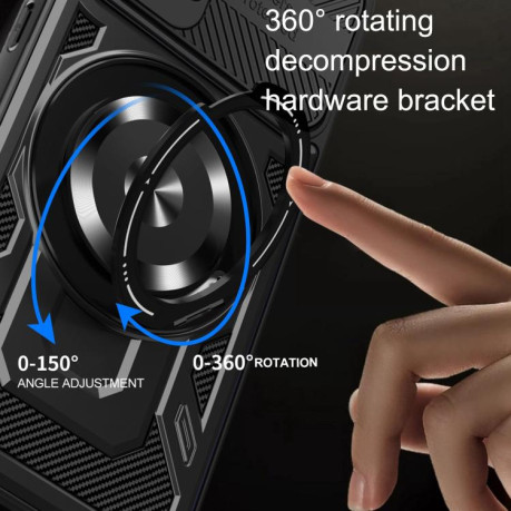 Противоударный чехол Armor Rotating Holder MagSafe на OPPO A6 Pro Global — красный
