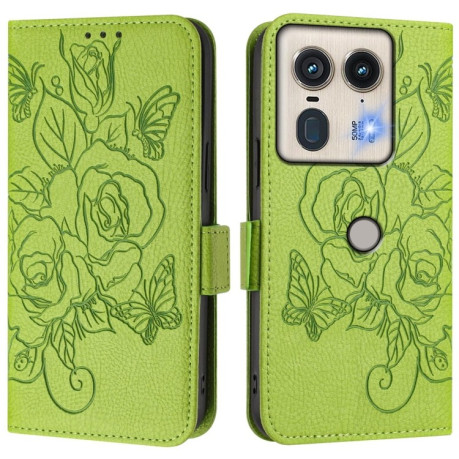 Чехол-книжка Magnetic RFID Anti-theft Leather для Motorola Edge 50 5G Global - зеленый