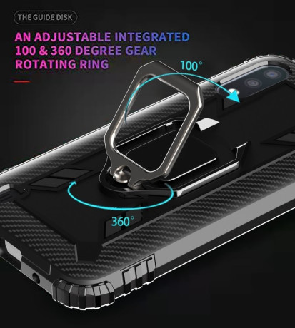 Противоударный чехол 360 Degree Rotating Ring Holder на Xiaomi Redmi 9A - черный