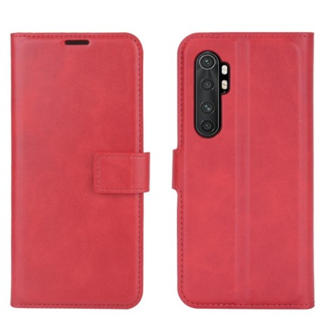 Чехол-книжка Retro Calf Pattern Buckle для Xiaomi Mi Note 10 Lite - красный