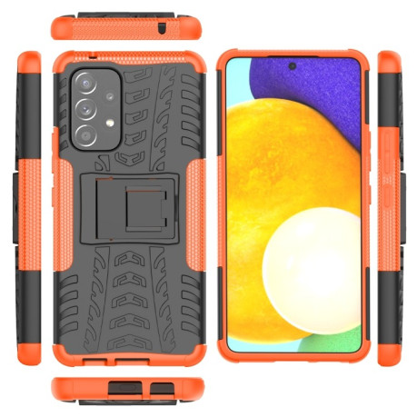 Противоударный чехол Tire Texture на Samsung Galaxy A53 5G - оранжевый