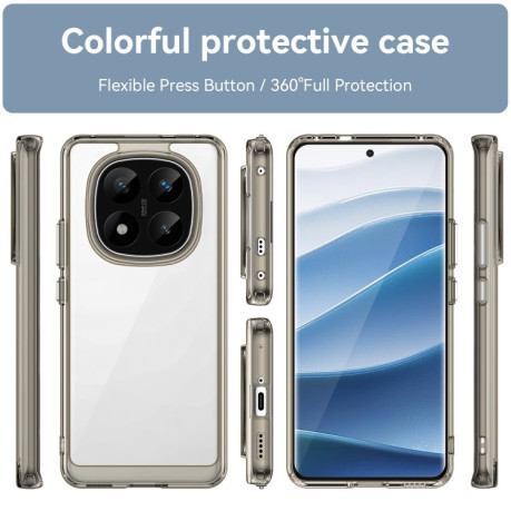 Протиударний чохол Colorful Acrylic Series для Xiaomi Redmi Note 14 Pro+ 5G - прозоро-сірий