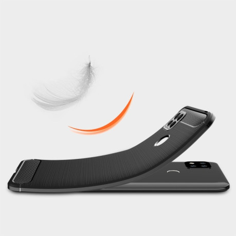 Чехол Brushed Texture Carbon Fiber на Xiaomi Redmi 9C - черный