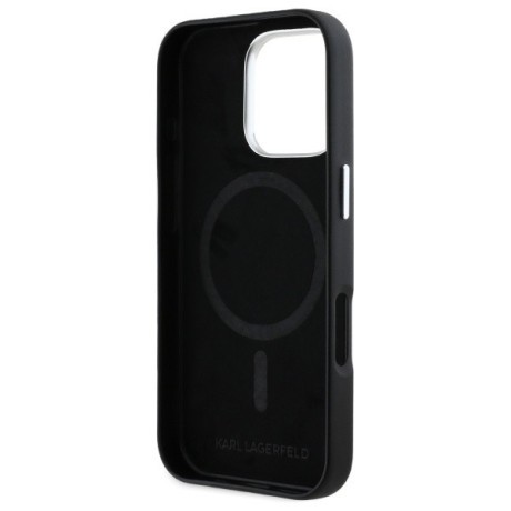 Оригинальный чехол Karl Lagerfeld FW Metal Plate MagSafe для iPhone 16 Pro - Black