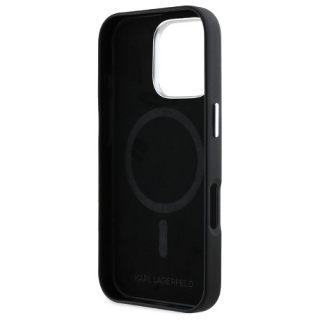Оригинальный чехол Karl Lagerfeld FW Metal Plate MagSafe для iPhone 16 Pro Max - Black