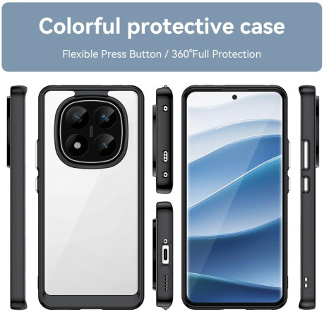 Противоударный чехол Colorful Acrylic Series для Xiaomi Redmi Note 14 Pro+ 5G - черный