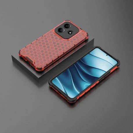 Протиударний чохол Honeycomb на Xiaomi Redmi Note 14 5G - червоний