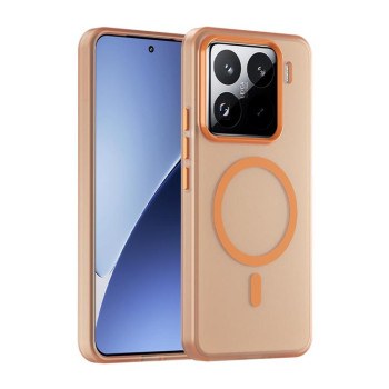 Протиударний чохол MagSafe Frosted Translucent TPU + PC для Xiaomi 15 Pro - помаранчевий
