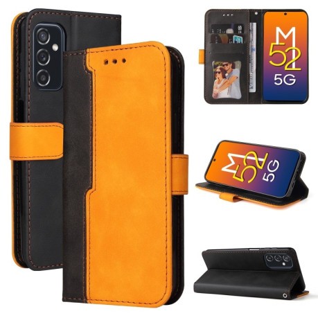 Чехол-книжка Business Stitching-Color для Samsung Galaxy M52 5G - оранжевый