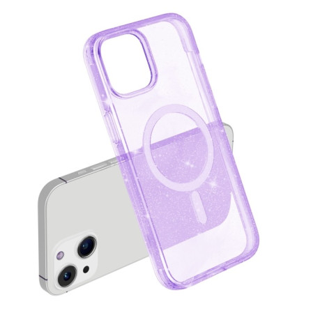Противоударный чехол Terminator Style Glitter для iPhone 15 - фиолетовый