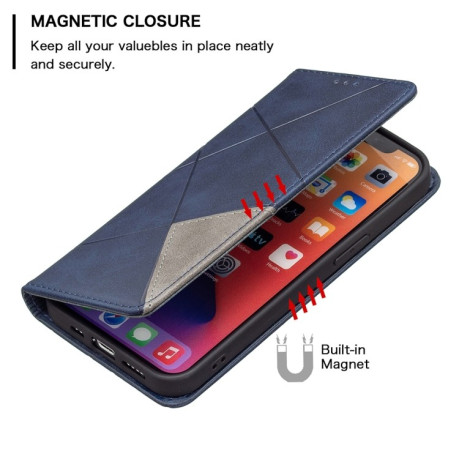 Чехол-книжка Rhombus Texture для iPhone 13 Pro Max - синий