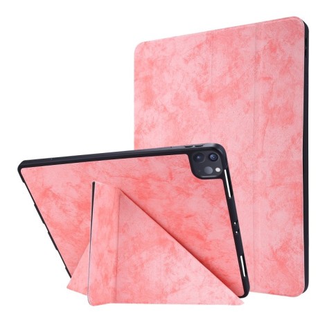 Чохол-книжка Silk Texture Horizontal Deformation Flip на iPad Pro 12.9 (2020) - рожевий
