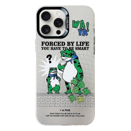 Чехол Electroplated Silver Series PC для  iPhone 16 Pro - Frog