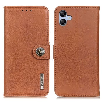 Чехол-книжка KHAZNEH Cowhide Texture для Samsung Galaxy A05 4G - коричневый