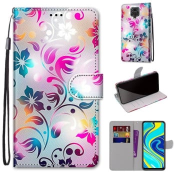 Чехол-книжка Coloured Drawing на Xiaomi Redmi Note 9S / 9 Pro - Gradient Colorful Flower