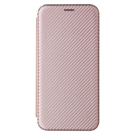 Чехол-книжка Carbon Fiber Texture на Xiaomi Mi 11 Lite/Mi 11 Lite NE - розовый