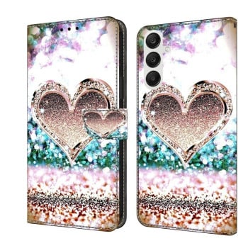 Чохол-книжка Crystal 3D Shockproof Protective Leather для Samsung Galaxy A35 5G - Pink Diamond Heart