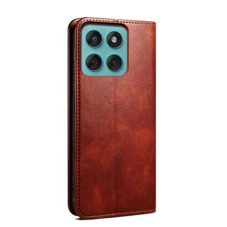 Чохол-книжка Simple Wax Crazy Horse на Motorola Edge 60 Fusion - коричневий