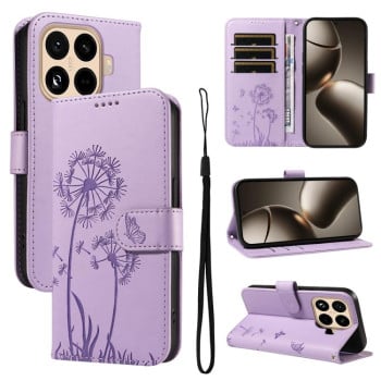 Чехол-книжка Dandelion Embossed Pattern Flip Leather на Xiaomi 15T Pro 5G - фиолетовый