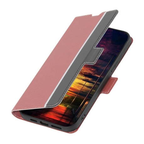 Чохол-книжка Twill Texture Side Button для Realme 12 5G - рожевий