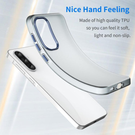 Противоударный чехол Frosted Translucent TPU Hybrid PC для Samsung Galaxy A56 5G - синий