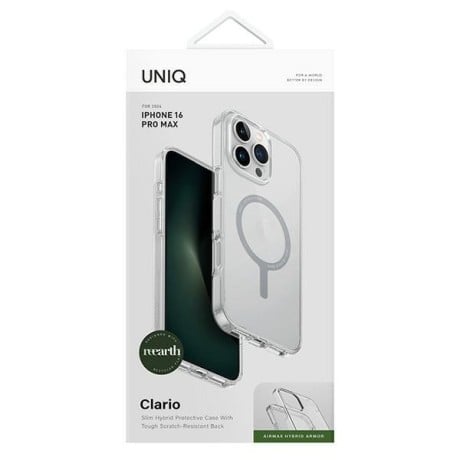 Оригінальний чохол Uniq Clario Magclick Charging на iPhone 16 Pro Max - Clear