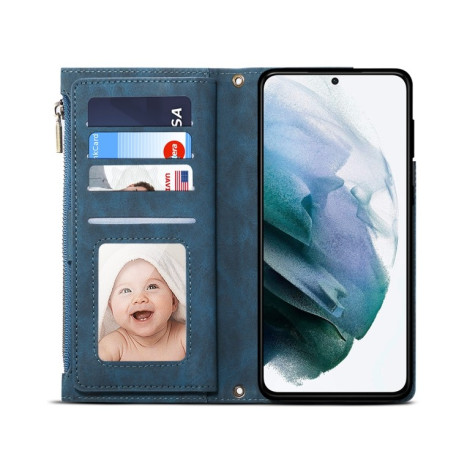 Чохол-гаманець Retro Frosted для Samsung Galaxy S22 5G - синій
