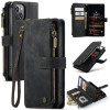 Шкіряний чохол-гаманець CaseMe-C30 для iPhone 14 Plus - чорний