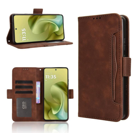 Чохол-книжка Skin Feel Calf для Motorola Moto G86 Power 5G - коричневий