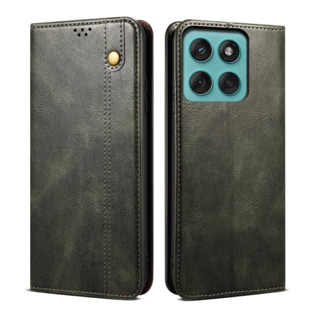 Чехол-книжка Simple Wax Crazy Horse для Motorola Moto G56 5G - зелений
