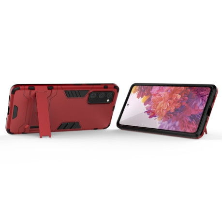 Противоударный чехол Invisible Holder на Samsung Galaxy S20 FE - красный