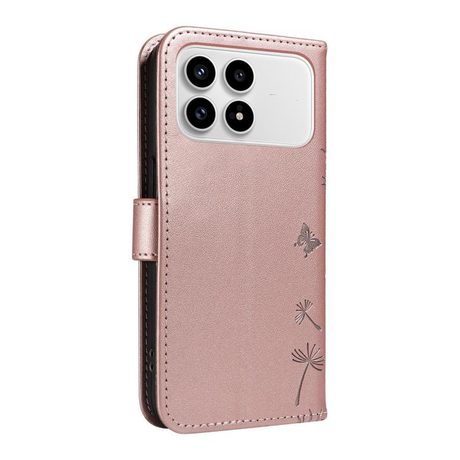 Чехол-книжка Dandelion Embossed Pattern Flip Leather для Xiaomi Redmi K90/Poco F8 Pro — розовое золото