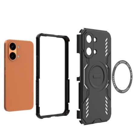 Противоударный чехол Butterfly Armor с MagSafe на Xiaomi Redmi Turbo 5 Max / Poco X8 Pro Max — чёрный