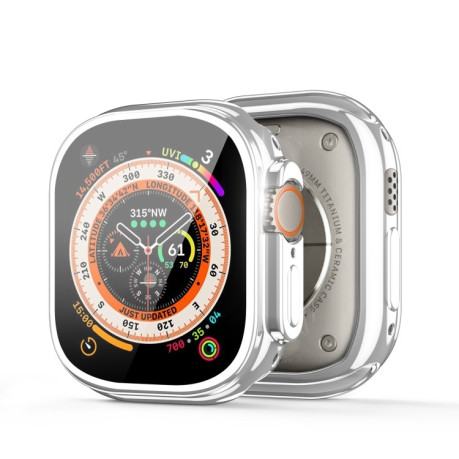 Протиударний чохол із захисним склом DUX DUCIS Electroplated для Apple Watch Ultra 49mm - сріблястий