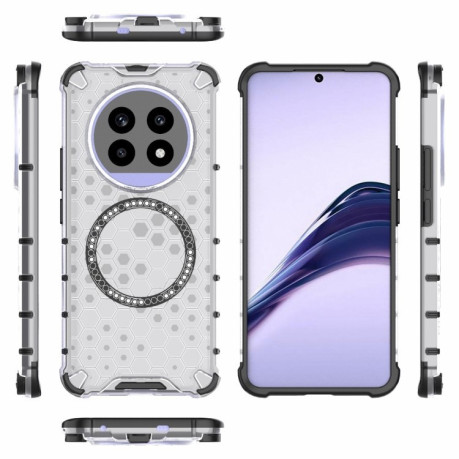 Протиударний чохол Honeycomb Magnetic Ring Shockproof на Realme 13 Pro 5G Global - білий