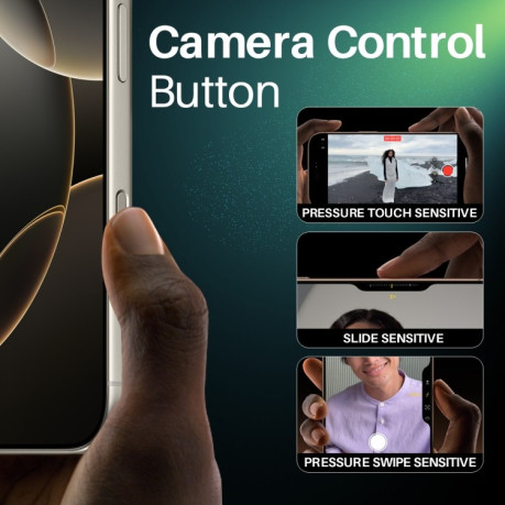 Защита кнопки контроля камеры NORTHJO 2Pcs Camera Control Button Protector на iPhone 16/16 Plus/16 Pro/16 Pro Max - Natural