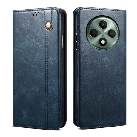 Чехол-книжка Simple Wax Crazy Horse для OPPO Reno12 F/12 FS 5G - синий
