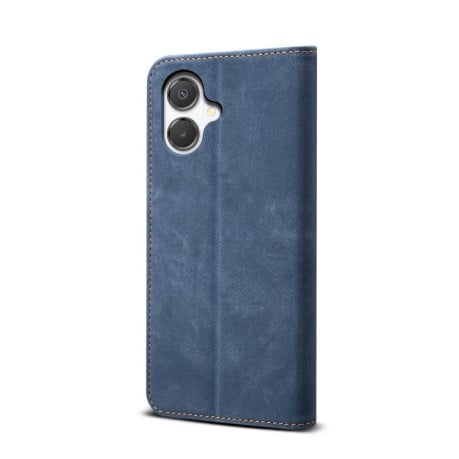 Чохол-книжка з джинсовою тканиною casual на Samsung Galaxy A07 4G - синій