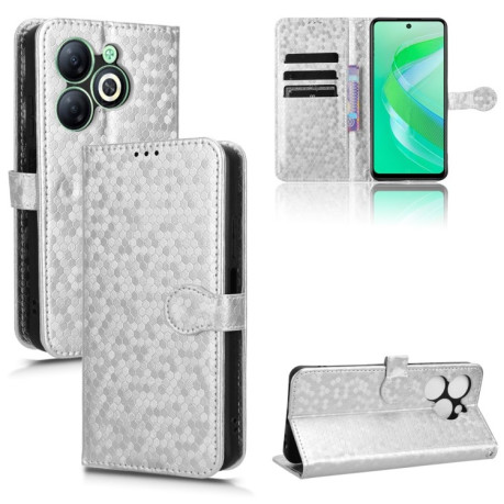 Чехол-книжка Honeycomb Dot для Infinix Smart 8 - серебристый