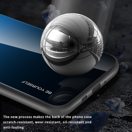 Стеклянный чехол Gradient Color на Samsung Galaxy S20- синий