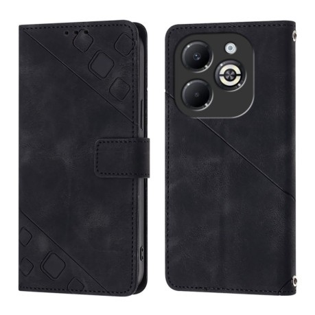 Чохол-книжка Skin-feel Embossed для Infinix Smart 8 Plus / Smart 8 Pro - чорний