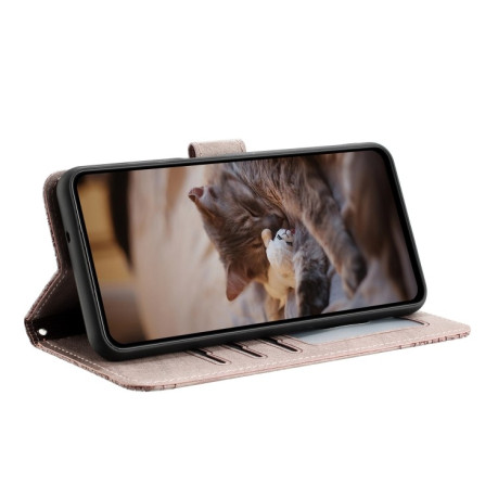 Чохол-книжка Cat Embossing Pattern на iPhone 16e - сірий