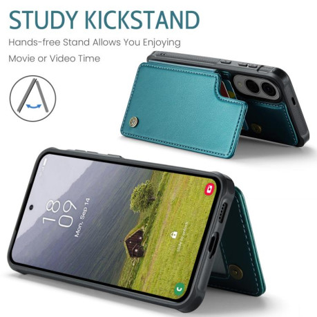 Чехол CaseMe C22 Card Slots Holder RFID Anti-theft для Samsung Galaxy S25 Edge 5G - зеленый